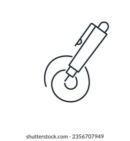 Сreative thought. Visualization of thoughts. Think with the display of thoughts on paper. Vector linear icon isolated on white background.