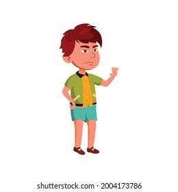 thoughtful boy kid taking game back cartoon vector. thoughtful boy kid taking game back character. isolated flat cartoon illustration