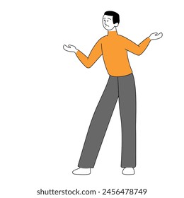 Thoughtful characters with question marks solving problems or searching solutions. 