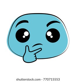 Thoughtful emoji face icon