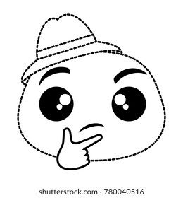 Thoughtful emoji face icon