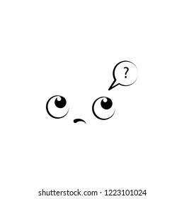 Thoughtful face icon. Element of anime face icon for mobile concept and web apps. Anime Thoughtful face icon can be used for web and mobile