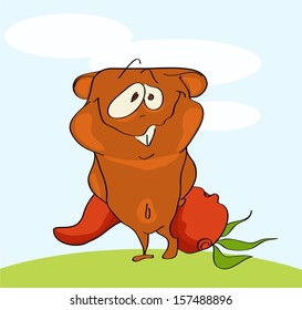 thoughtful hamster on a stand-alone background