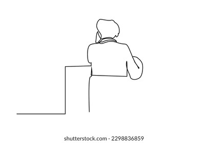 thoughtful man desk sit