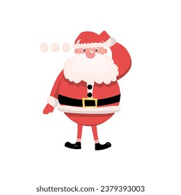 Thoughtful Santa Claus on white background