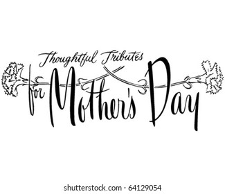 Thoughtful Tributes For Mother's Day - Ad Banner - Retro Clipart