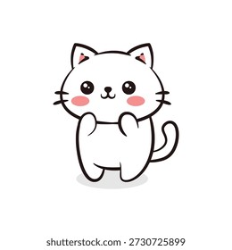 A thoughtful white kitten looking curious or contemplative, ideal for FAQ sections, blog headers, or educational content.