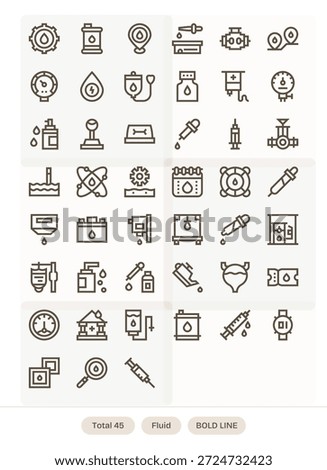 A thoughtfully tuned set of 45 Bold Line icons inspired by Fluid, great for complex UIs.