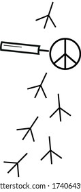 

thought-provoking play with a meaning symbol and sign about searching for peace and love. This illustration can be used as a print on T-shirts and bags.