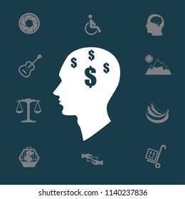 thoughts about money vector illustration