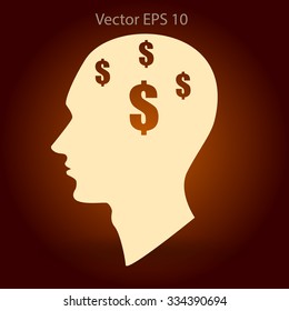 thoughts about money vector illustration
