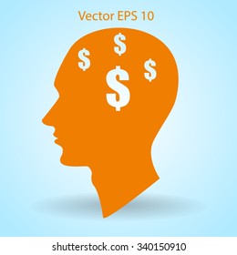 thoughts about money vector illustration