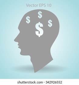 thoughts about money vector illustration