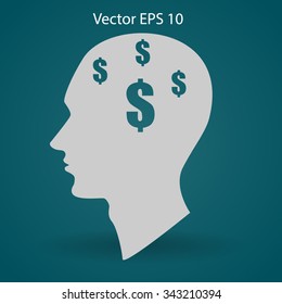 thoughts about money vector illustration