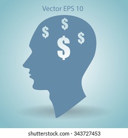 thoughts about money vector illustration