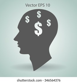 thoughts about money vector illustration