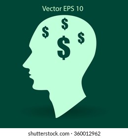 thoughts about money vector illustration