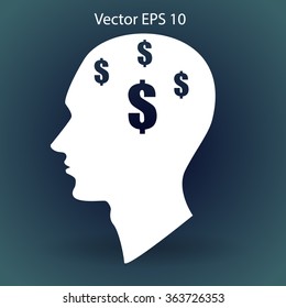 thoughts about money vector illustration