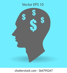 thoughts about money vector illustration