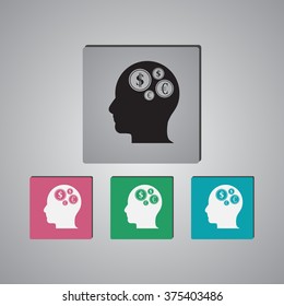 Thoughts about money vector illustration
