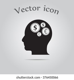 Thoughts about money vector illustration
