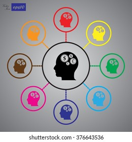 Thoughts about money vector illustration