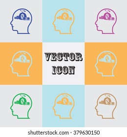 Thoughts about money vector illustration