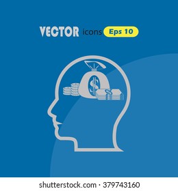 Thoughts about money vector illustration