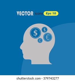 Thoughts about money vector illustration