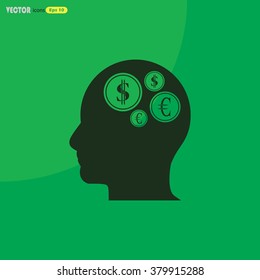 Thoughts about money vector illustration