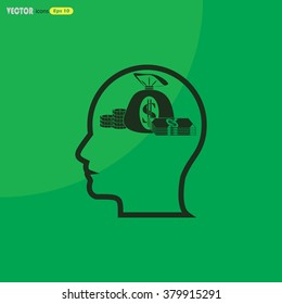 Thoughts about money vector illustration