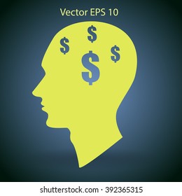 thoughts about money vector illustration