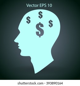 thoughts about money vector illustration