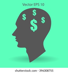 thoughts about money vector illustration