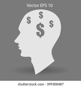 thoughts about money vector illustration