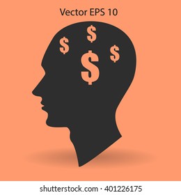 thoughts about money vector illustration