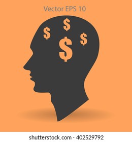 thoughts about money vector illustration