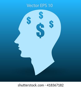 thoughts about money vector illustration