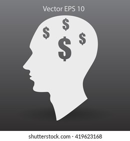 thoughts about money vector illustration