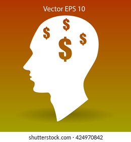 thoughts about money vector illustration
