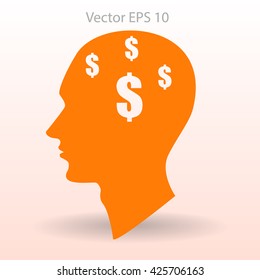 thoughts about money vector illustration