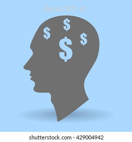 thoughts about money vector illustration