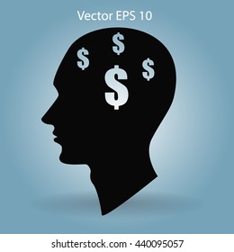 thoughts about money vector illustration