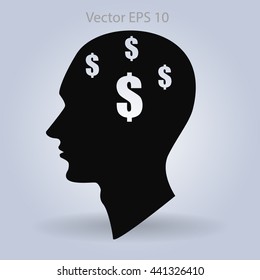 thoughts about money vector illustration
