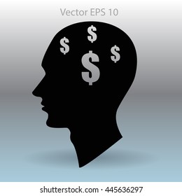 thoughts about money vector illustration