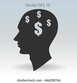 thoughts about money vector illustration