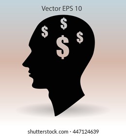 thoughts about money vector illustration