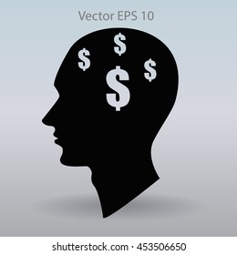 thoughts about money vector illustration