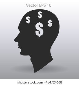 thoughts about money vector illustration