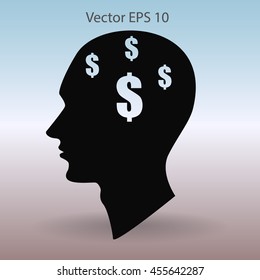 thoughts about money vector illustration